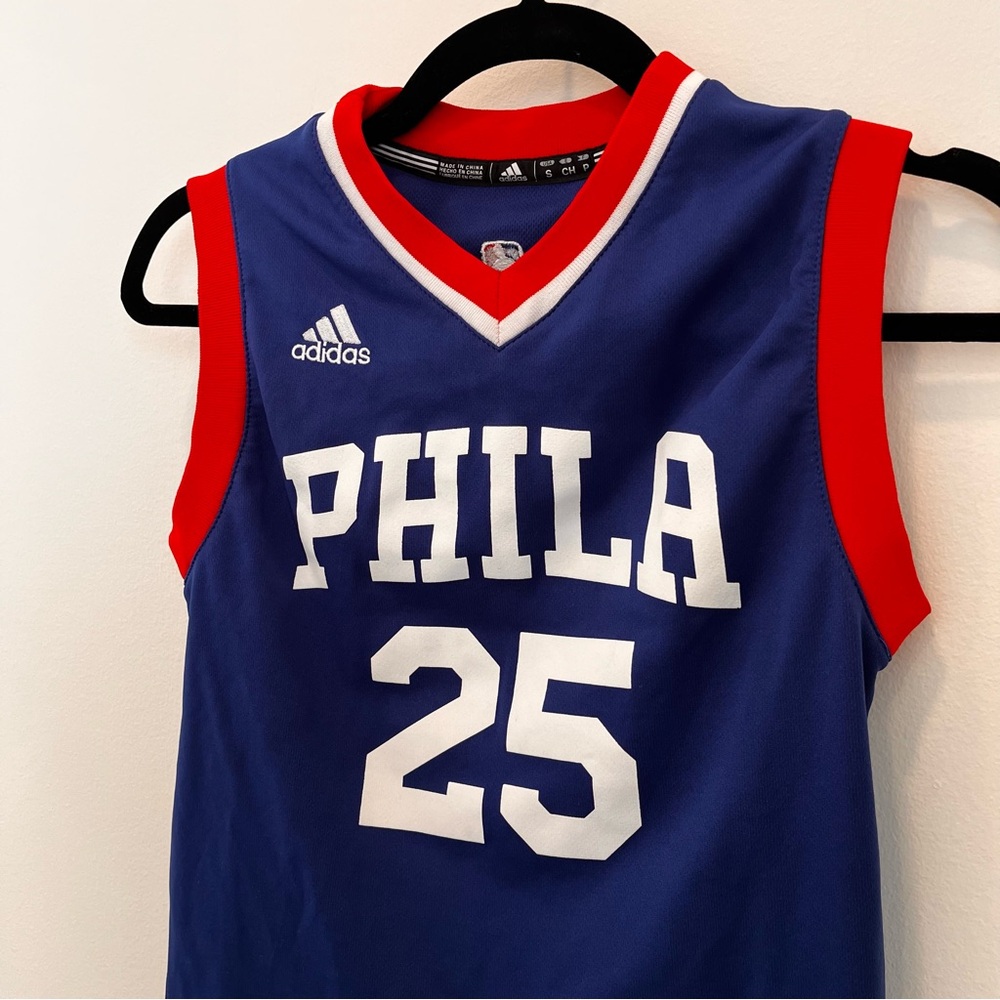 Nike NBA Philadelphia 76ers Simmons #25 Basketball Jersey Kid's Small Blue Phila - Picture 3 of 7